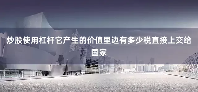 炒股使用杠杆它产生的价值里边有多少税直接上交给国家